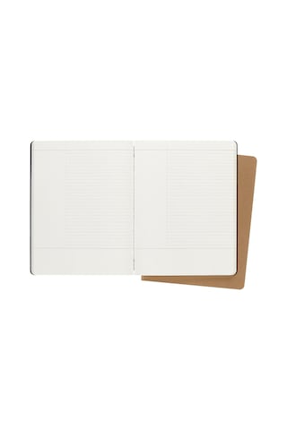 Cahier Ch4stnb Çalışma Defterleri Dersler İçin, Xlarge, 2'li Set, Çizgili, Karton Kapaklı Siyah, Kahverengi Kraf