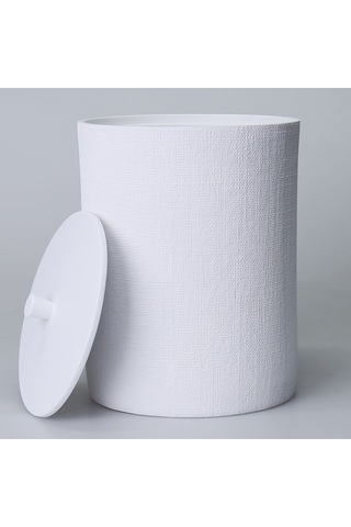 Linen Çöp Kovası Beyaz Siyah