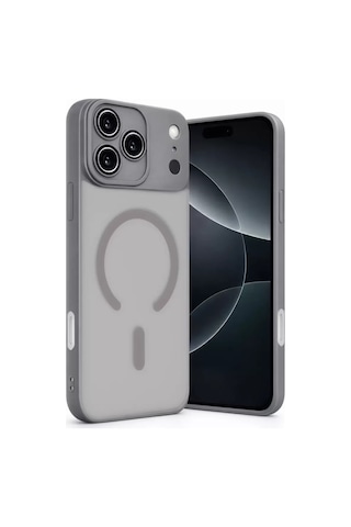 Apple İphone 17 Pro Max Jota Lensli Magsafe Kapak - Titan Gri renkli