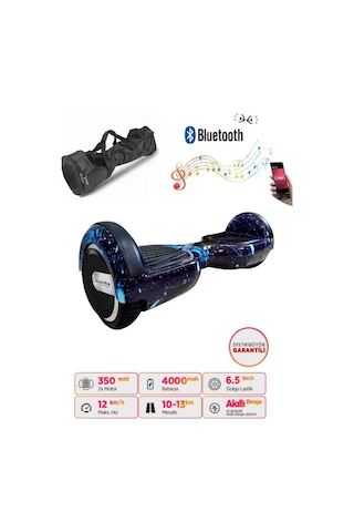 Citymate Hoverboard 6.5 inch Elektrikli Kaykay Scooter Full Ledli Bluetooth Hoparlörlü Çanta Hediye D01