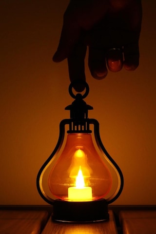 Led Mum Vintage Retro Gaz Lambası Tipi Pilli Dumansız Alevli Dekoratif Yapay Mum Işıldak El Lambası