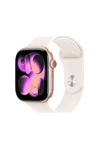 Apple Watch Series 11 GPS MFCJ4TU/A + Cellular 46 MM Alüminyum Kasa Bulut Pembesi Spor Kordon M/L Akıllı Saat (Apple Türkiye Garantili)