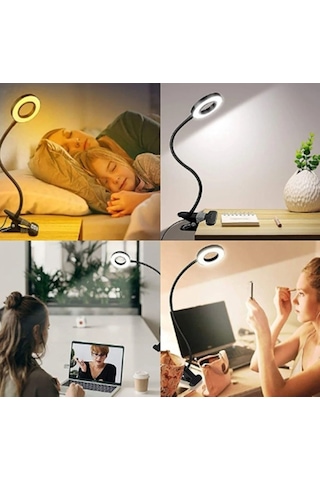 48 Led Akrobat Çalışma Okuma Işığı Masa Lambası 3renk Işık Usb 5v