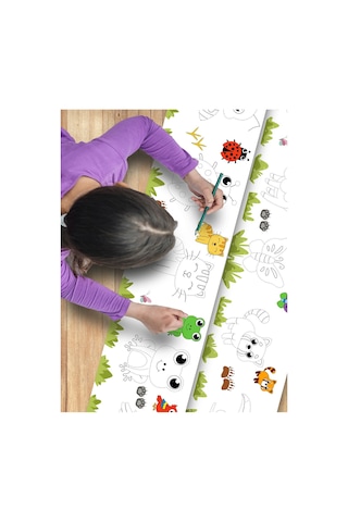 3,75 Metre Rulo Boyama Kağıdı Bebek Ve Çocuklar Için Eğitici Aktivite Karışık