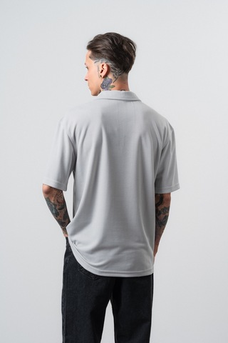 Respire Erkek Senor Yazılı Polo Yaka Regular Fit T-shirt Gri
