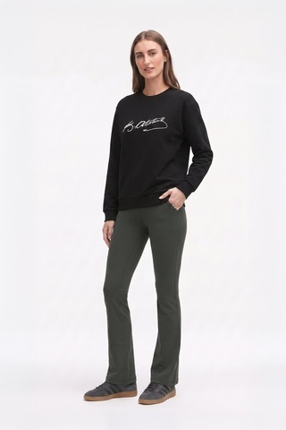 Kadın Atatürk İmzalı Siyah Sweatshirt Siyah