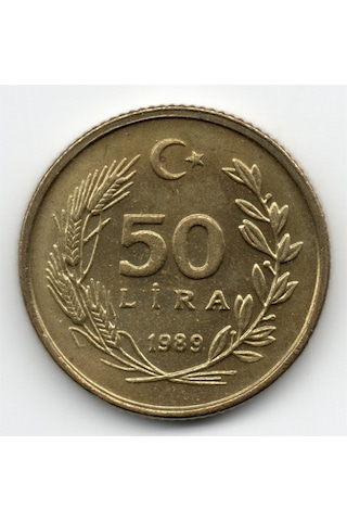 50 Lira 1989 Çil Eski Madeni Para