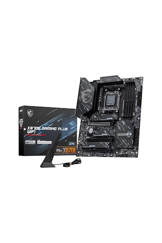 Msı X870e Gamıng Plus Wıfı Am5 Ddr5 8200mhz Oc 3x M.2 Usb 40gbps Hdmı Dp 5g Lan Wıfı 7 Rgb Atx
