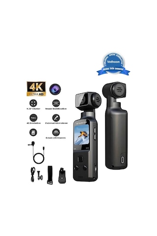4k Hd 270 Döndürülebilir Su Geçirmez Wifi Vlog Spor Ve Aksiyon Kamerası