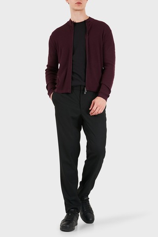 Emporio Armani Logolu % 100 Yün Regular Fit Bisiklet Yaka Hırka Erkek Hırka Em006315 Af27831 Fa039 Kahve