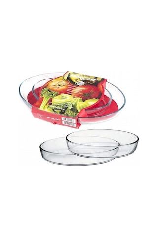 159033  Borcam Oval Tepsi 2'li Sade