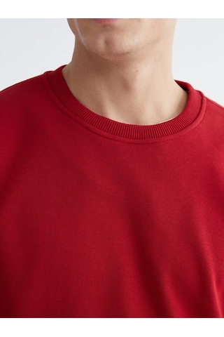 Lcw Vision Kırmızı Bisiklet Yaka Erkek Kalın Sweatshirt