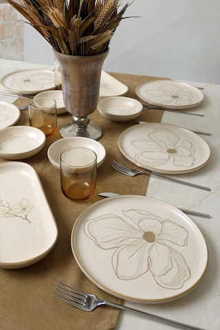 Taupe Bloom Kahvaltı Takımı 12 Parça 6 Kişilik 22519-28-29