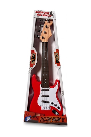 Pilli Elektronik Rock Gitarı 44 Cm 45111 Kırmızı