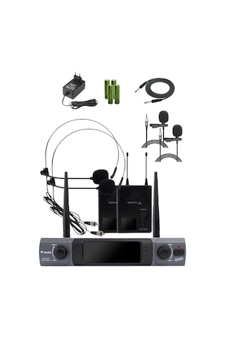 Westa Wm-202t Çift Yaka+headset Telsiz Mikrofon Seti 2 Yaka + 2 Headset Kablosuz Mikrofon - 8697314964714