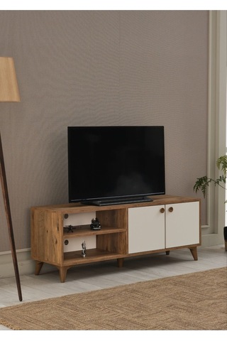 Tv Sehpası Kapaklı 140x40x35 Cm Beyaz - Atlantik Çam