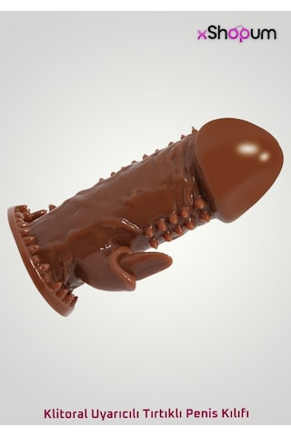 xShopum Klitoral Uyarıcılı Tırtıklı Penis Kılıfı