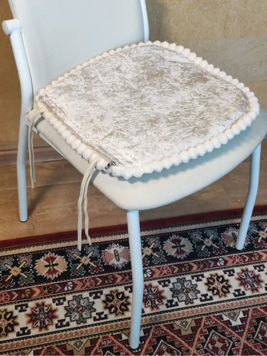 Burush Sandalye Yastığı 40x40 Cm, Bağcıklı 160939743 Bej