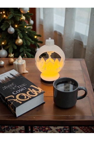 Led Mumlu Dekoratif Kış Küresi 3d Baskı Işıklı Ev Dekoru Snow Globe Tarzı Dekor