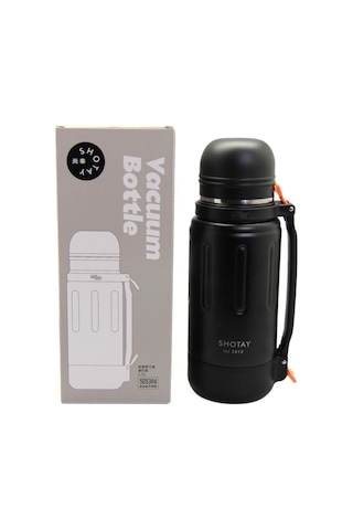Shotay Durable Çelik Termos Matara 1500ml Siyah