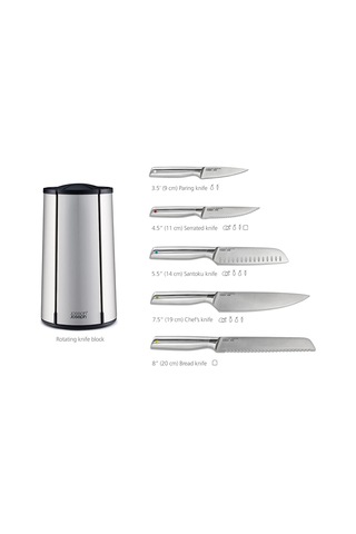 Joseph Joseph Elevate - Çelik Bıçak Atlıkarınca 5 Parçalı Set, Döner Paslanmaz Çelik Bıçak Bloğu, Ja Sku: Smg8690010559586 -