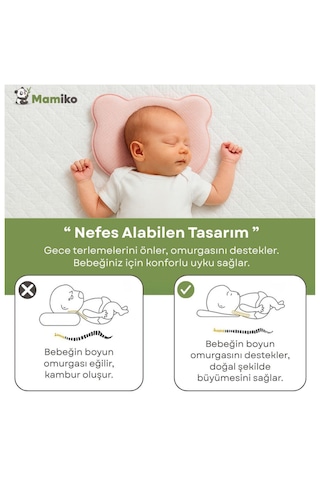 Bebek Kafa Şekillendirici Yastık, Düz Kafa Sendromuna Karşı Özel Tasarım, Visco Yenidoğan Yastığı Mavi