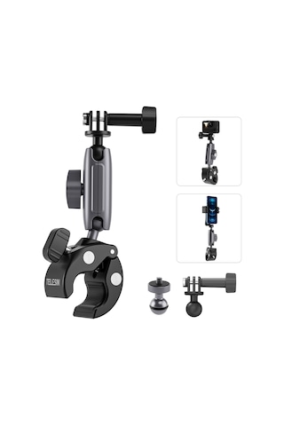 Telesın GP-HBM-001 Motosiklet Bisiklet Alüminyum Eylem Kamera Tutucu