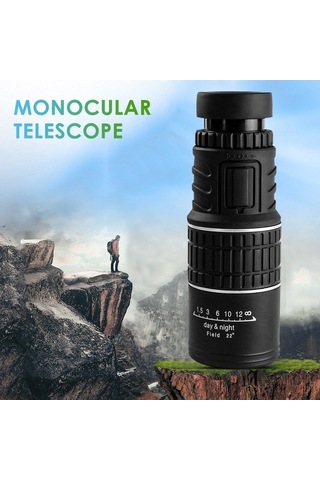 Ebitda 52mm Geniş Açılı Monoküler Teleskop, Ergonomik Tasarım, Bak7 Prizma, Taşınabilir, Siyah Siyah