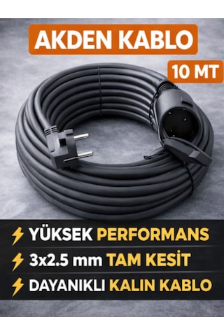 Kablo 50 Metre 3x2,5mm Uzatma Kablosu Tam Kesit Kaynak Makinası Kullanıma Uygundur 50 M