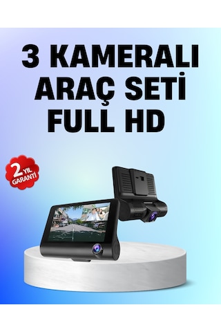 Full Hd 1080p 3 Kameralı Araç Dvr - Gece Görüşlü Ve G-sensörlü Güvenlik Çözümü
