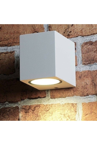 Tek Yönlü İç - Dış Mekan Amber I Ledli Dekoratif Modern Aplik Beyaz