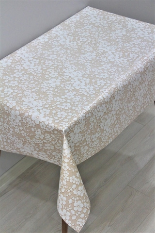 Astarlı Silinebilir Pvc Muşamba Masa Örtüsü Kahve Yonca - 158-a1 001