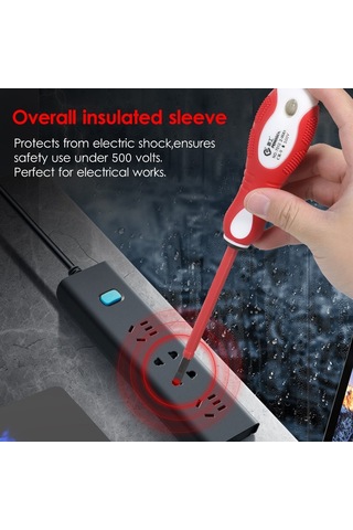 Dinosaurs 500v Tornavida Kontrol Kalemi - Kırmızı