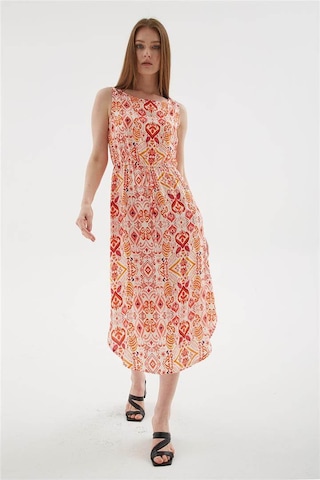 Fashion Friends Desenli Kadın Elbise 25y0154k1 Ekru