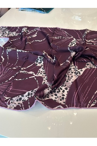 N Craft Desıgn Leopar Çiçek Fuları bordo