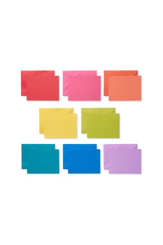 American Greetings Tek Panel Zarflı Boş Kartlar, Gökkuşağı Renkleri 200 Sayım