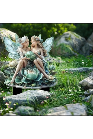 Qingmipy Yeşil Beyaz Çim Bahçe Figürü, Akrilik Su Geçirmez Dayanıklı, Kolay Kurulum Dekoratif "süt Masalı" Bitki Süs Ykc473