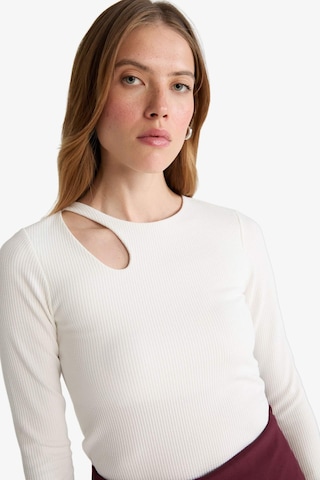 Defacto Slim Fit Dar Kesim Bisiklet Yaka Fitilli Kaşkorse Uzun Kollu Tişört D5114ax25auer105 Ekru