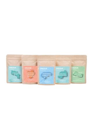 Dünya Kahveleri Deneme Seti Çekirdek Kahve – 5 Farklı Tür, 250 gr Premium Kahve Paketi