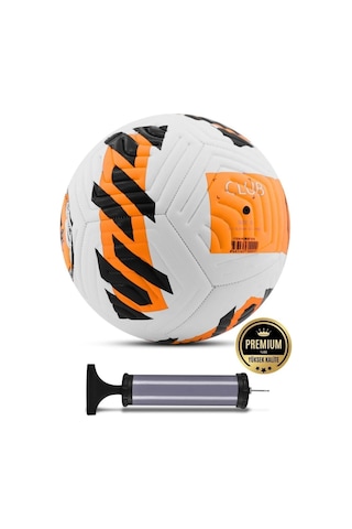 Turuncu Yeni Desenli Futbol Topu 4 Astarlı No:5 480 Gr + Pompa Hediyeli X507 Turuncu