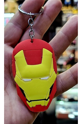 Sdükkan Design Çift Taraflı Silikon Iron Man Anahtarlık Sarı - Kırmızı