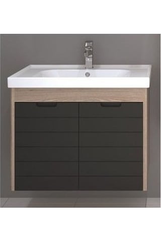 Turkuaz Seramik Frame Etajerli Lavabo 70 x 45CM-Mostar 70 Alt Modül -Siyah