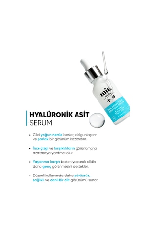 Mia Klinika Yaşlanma Karşıtı Ve Nemlendirici Hyalüronik Asit Ve Kolajen Serum 30 ML