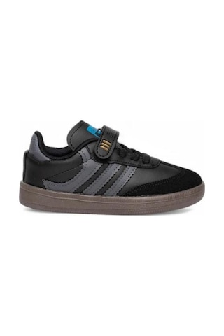 Çocuk Günlük Cırtlı Lastikli Sneaker Spor Ayakkabı Okul Ayakkabısı Siyah-füme