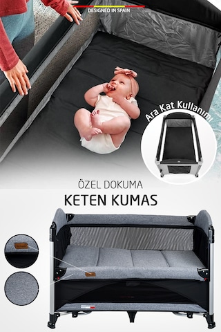 Baby Home 620 Lora-co 70x110 Bebek Oyun Parkı Anne Yanı Beşik