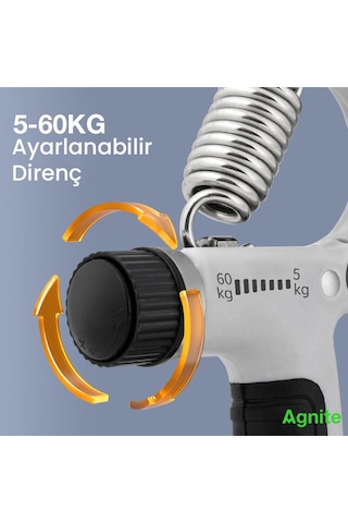 Agnıte Ayarlanabilir Mekanik Sayaçlı El Yayı Güç Artırıcı Siyah