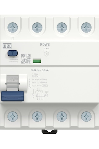 Weg Rdws-ac-30-25-4-d34 3p+n, 25 A, 30 Ma, 6 Ka , Ac Tipi, Kaçak Akım Rölesi
