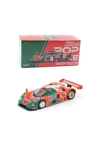 Pop Race 1:64 Mazda 787b Renown No.55 1991 Le Mans Winner Diecast Model Araba Pr64-301 Yeşil