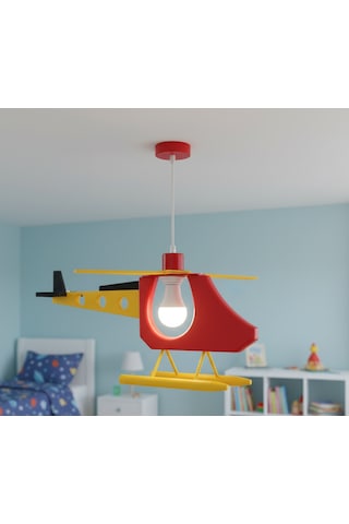 Kdf001h Çocuk Odası Helikopter Sarkıt Avize Renkli Tasarım / E27 Duy Renk