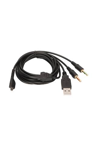 Steelseries Arctis 3,5,7 Pro 2m İçin Işıklı Kulaklık Kablosu 3'ü 1 Arada Konnektörlü Yedek Kablo Oyun Kulaklığı Kablosu